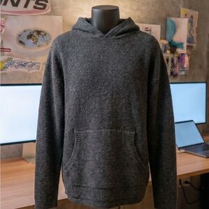 Charcoal Gray Minimal Pullover Hoodie Size L